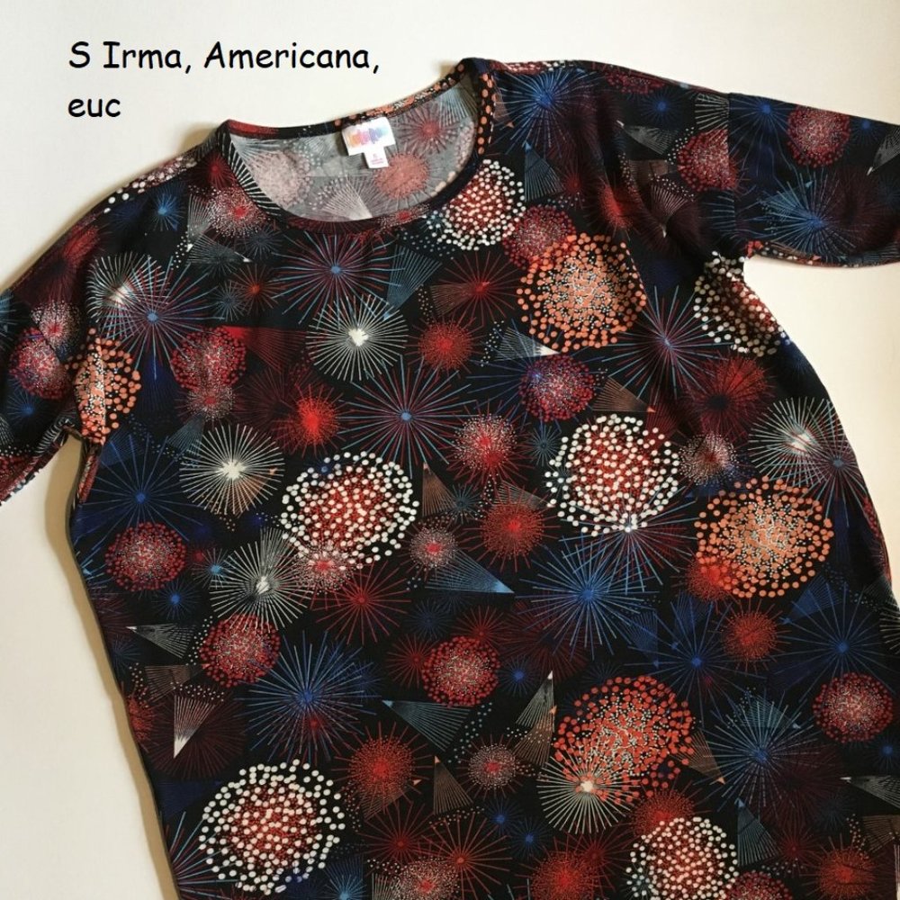 S Lularoe Irma oversized top, Americana fireworks